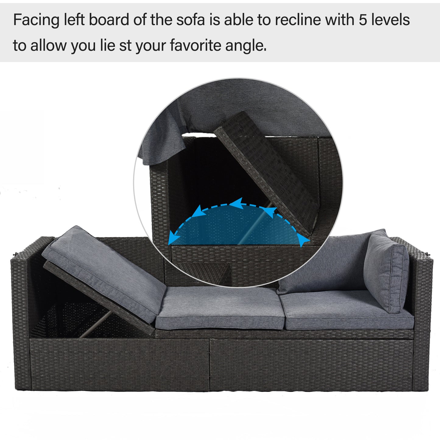 betty rectangle daybed with retractable canopy