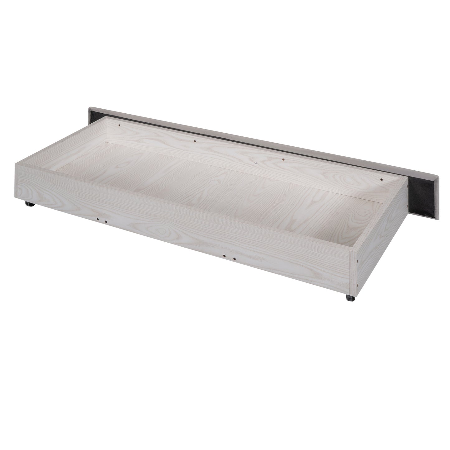 queen size storage bed velvet upholstered platform bed with a big drawer - beige
