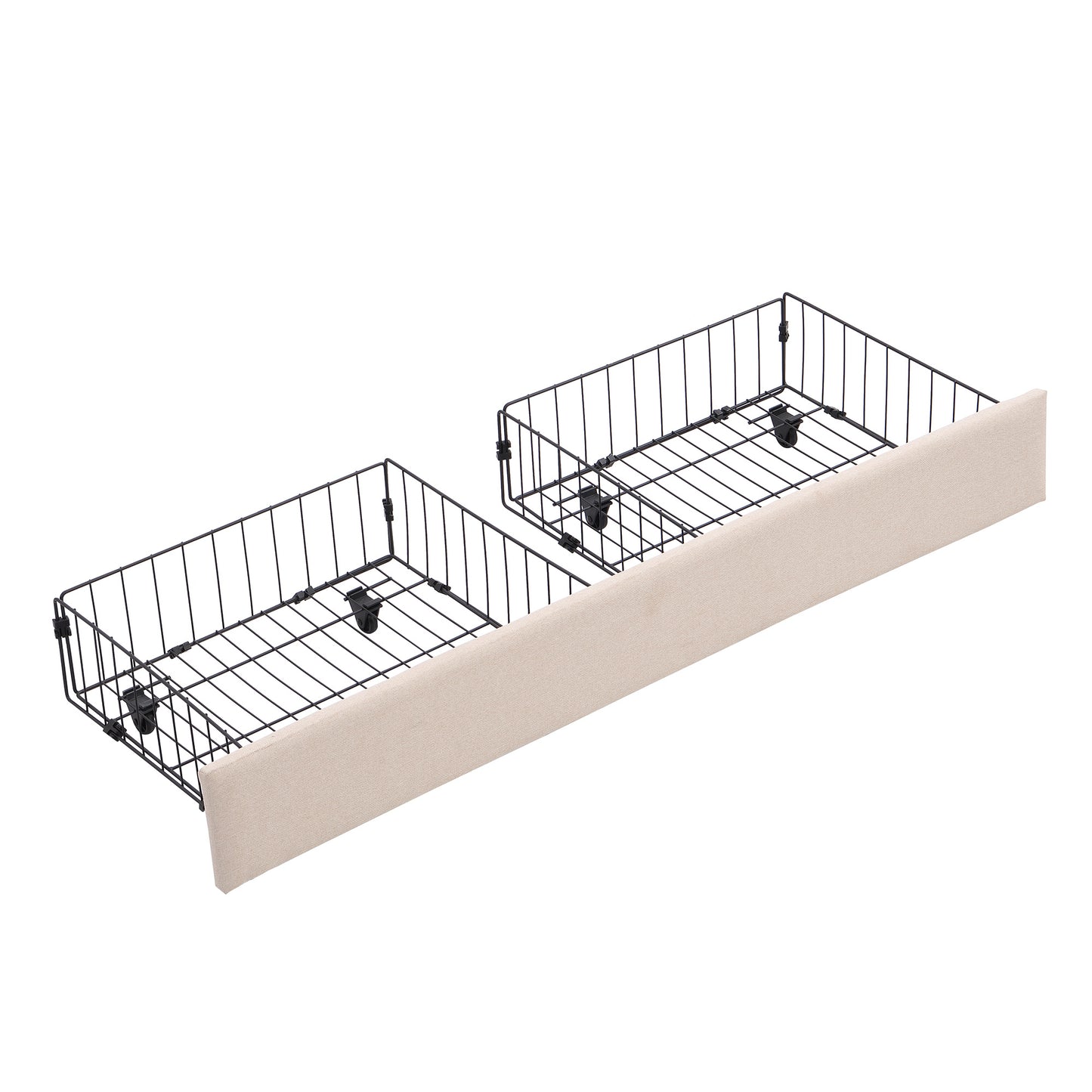queen size storage upholstered hydraulic platform bed with 2 drawers, beige