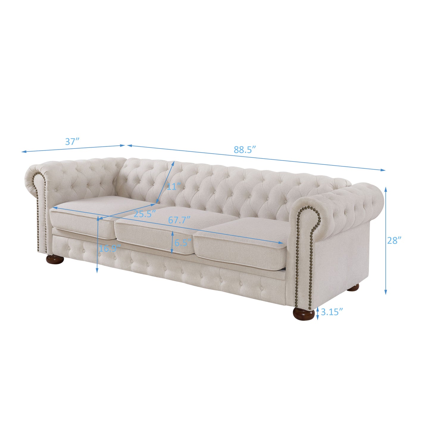 zara chesterfield sofa beige