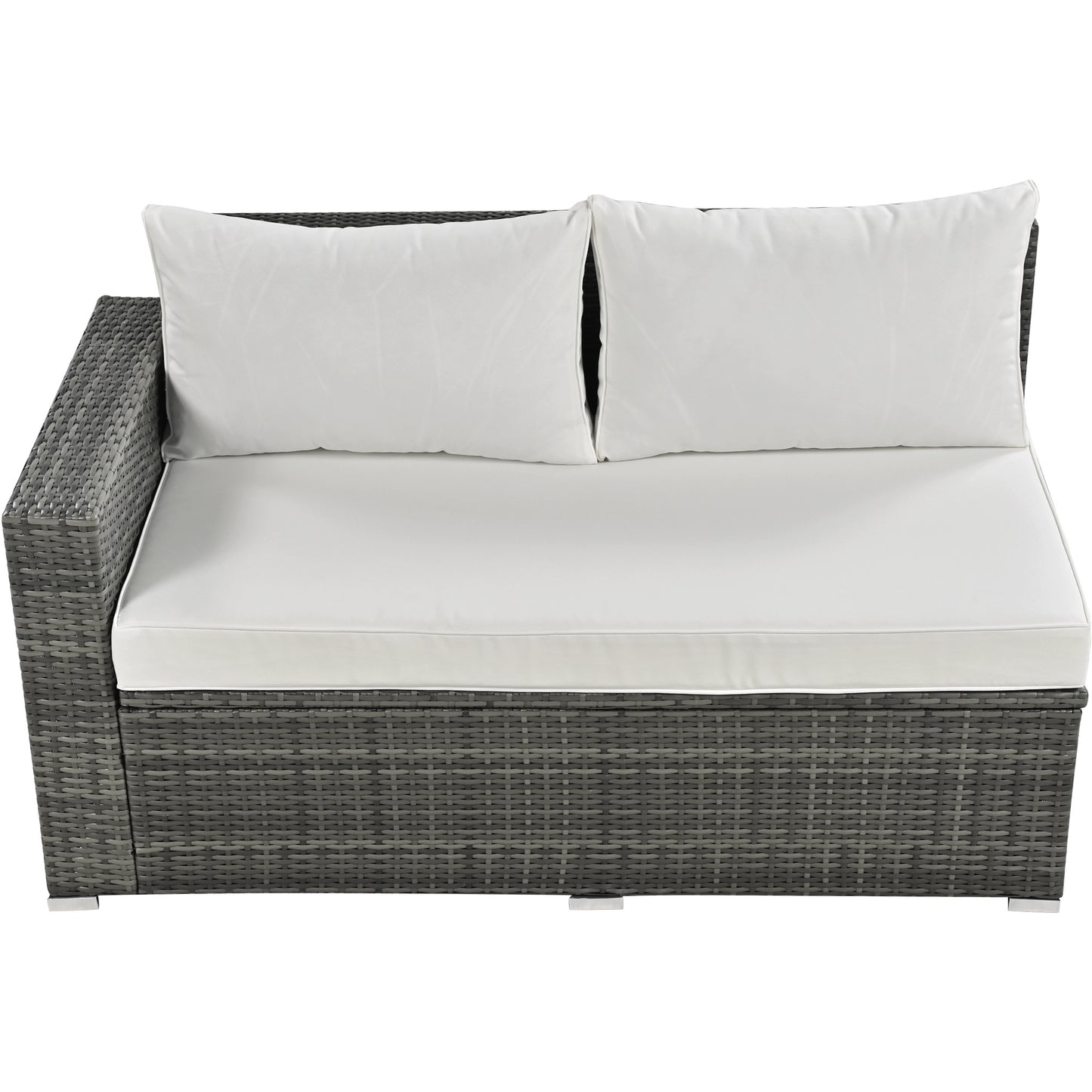 6-piece pe rattan sofa set with adjustable seat & storage box