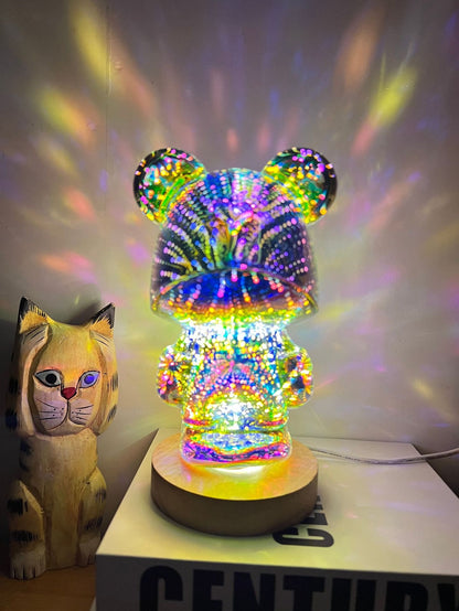 3D Glass Fireworks Bear Violent Bear Atmosphere Ornaments