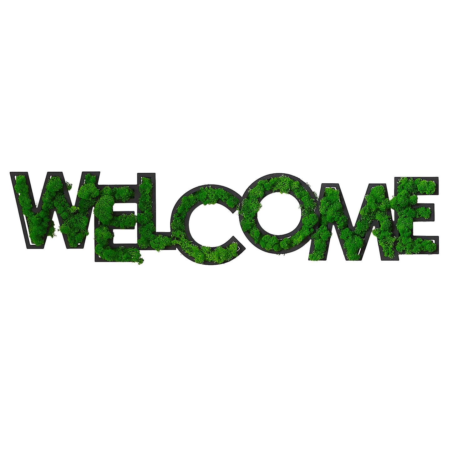 welcome letter art moss wall decor