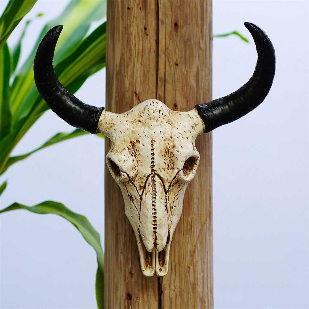 cow horn wall mounted three-dimensional bone ornament
