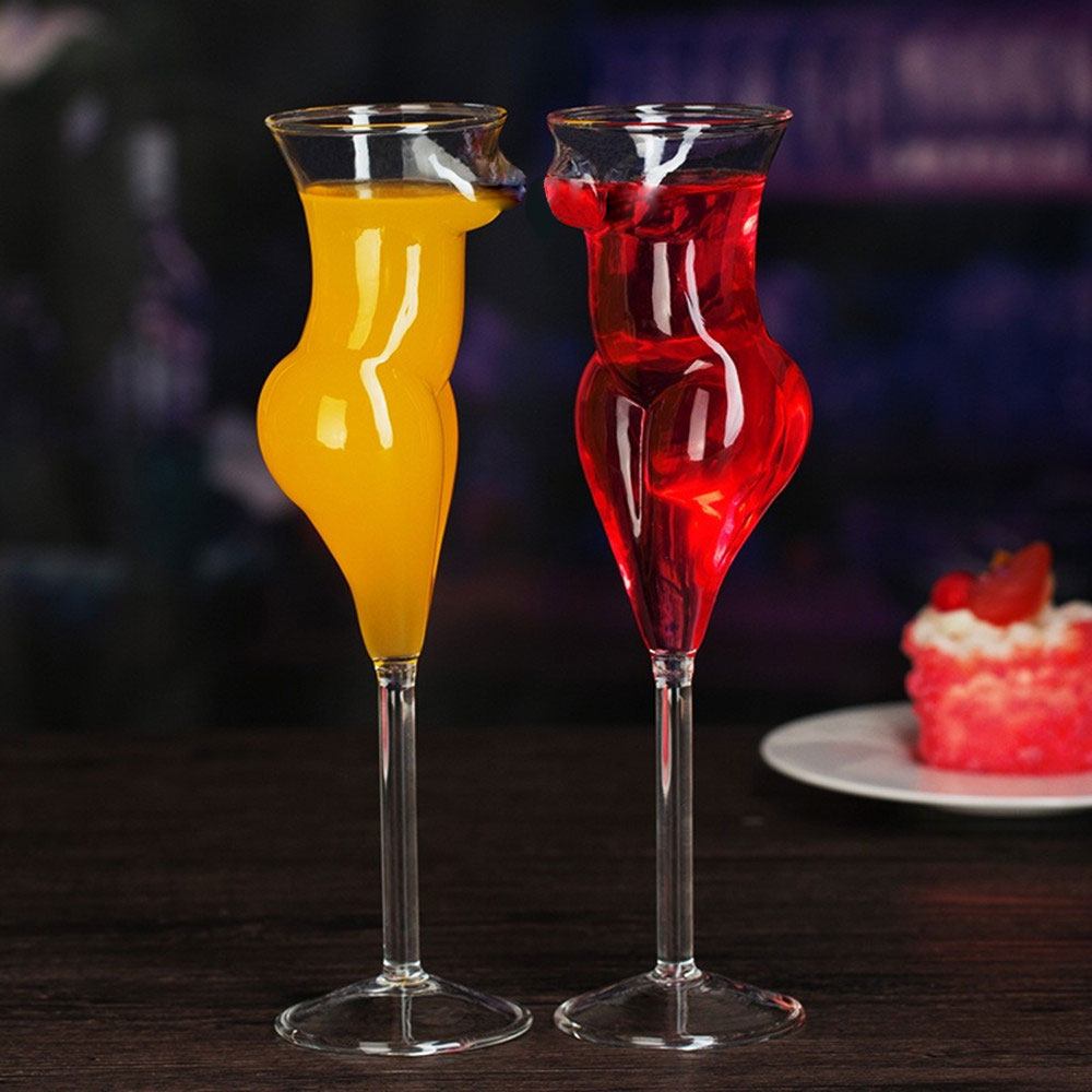sexy naked silhouette glass cup – bold & unique drinkware