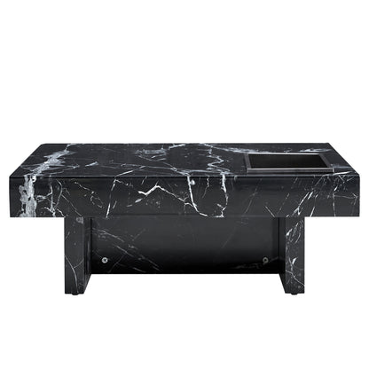 Marble Coffee Table, Black/WhitePattern