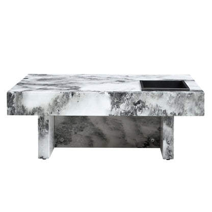Marble Coffee Table, White/Black Pattern