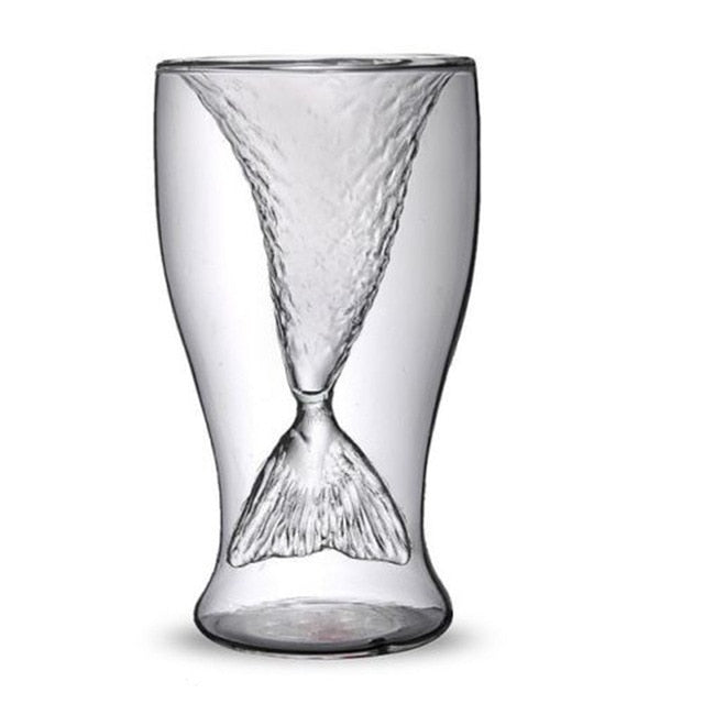 mermaid tail cup transparent glass