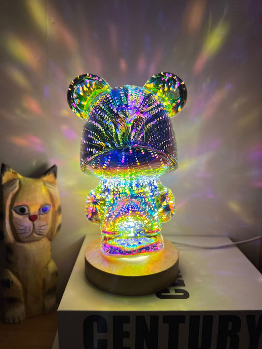 3D Glass Fireworks Bear Violent Bear Atmosphere Ornaments