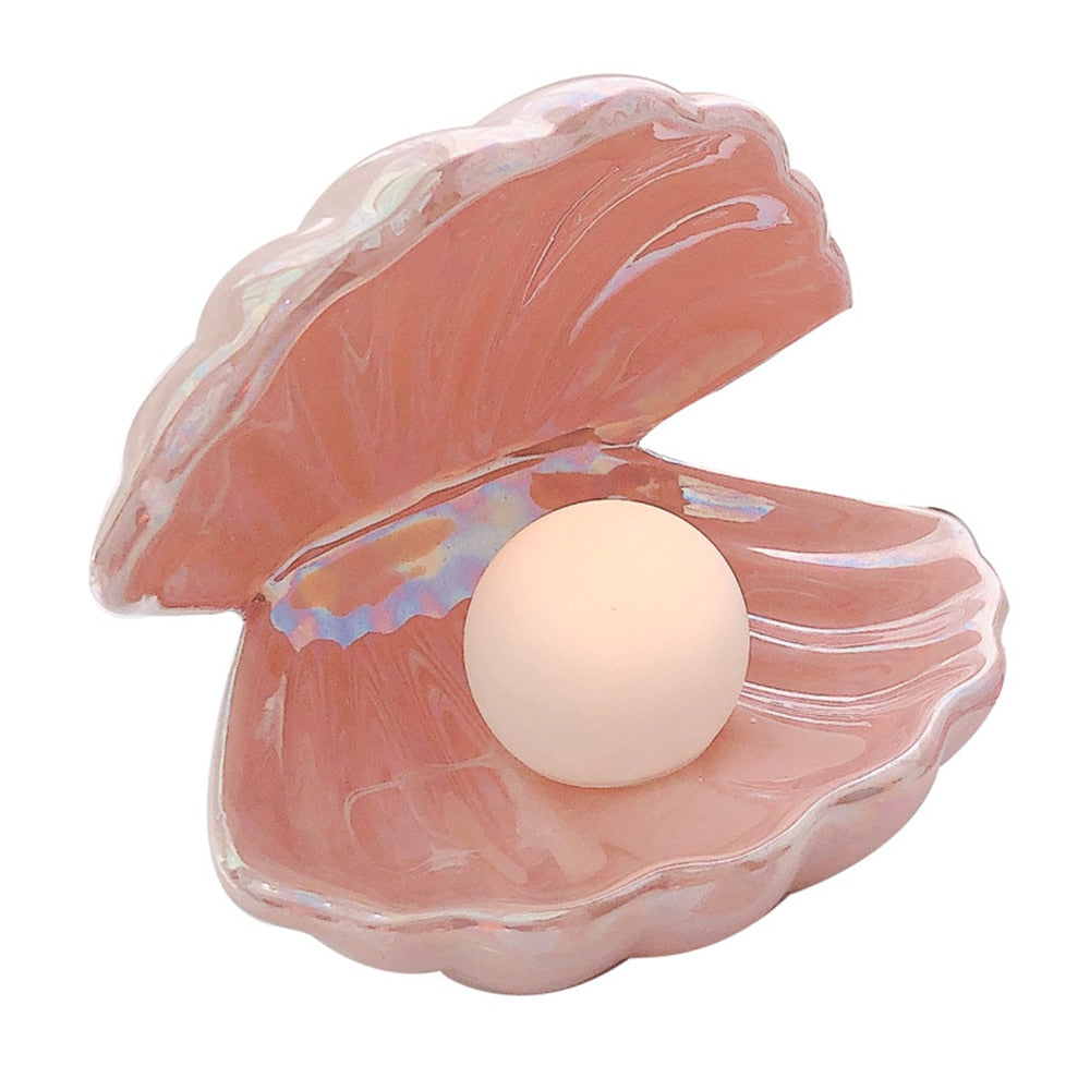 ceramic shell pearl night light, multicolors
