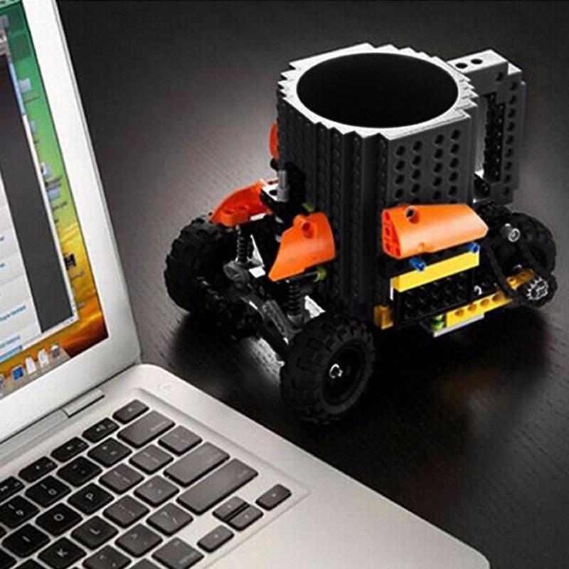lego type building blocks coffee cup