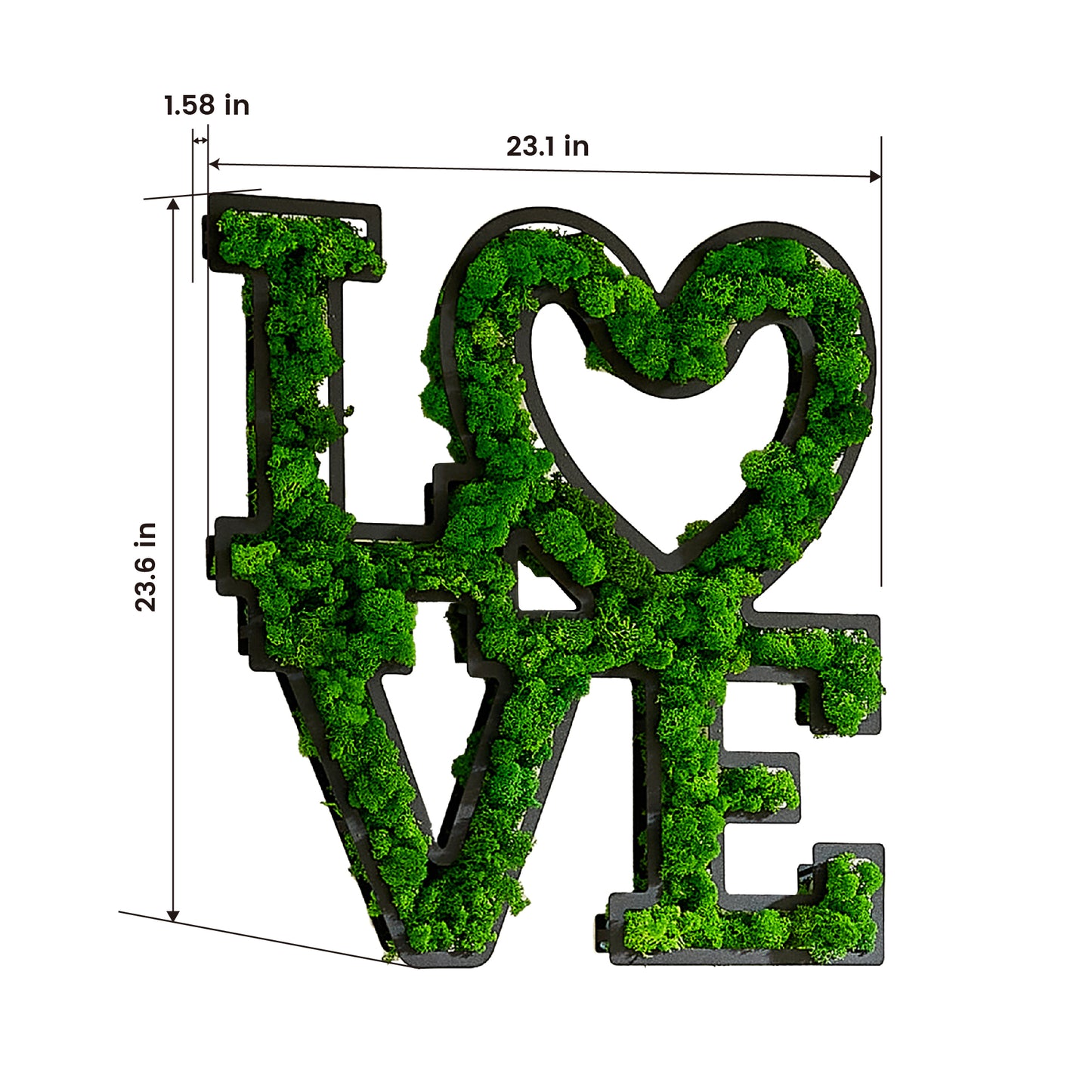love letter art moss wall decor