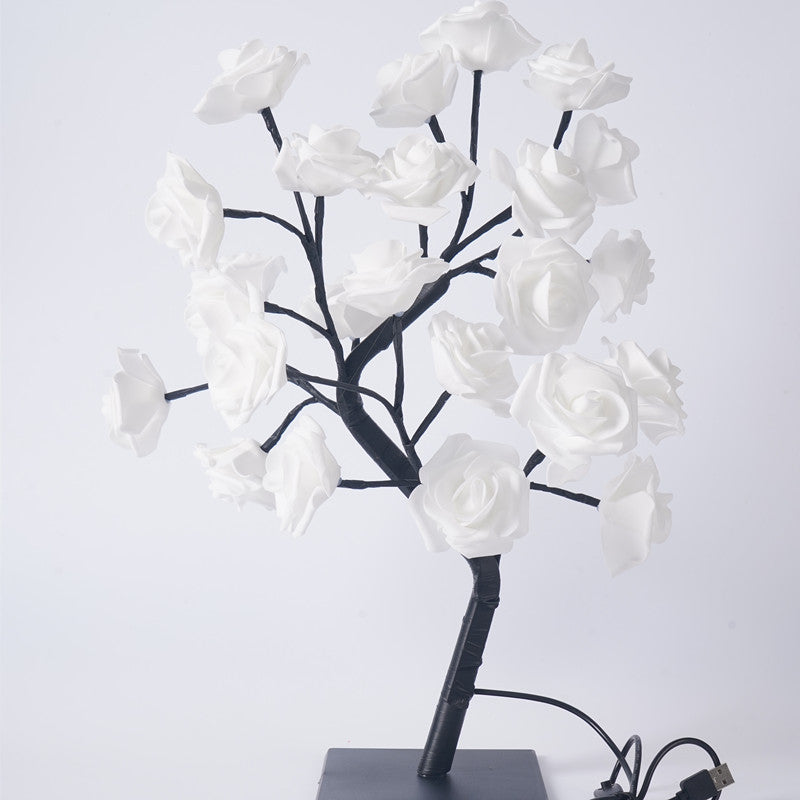 led rose tree bouquet table lamp – romantic floral lighting