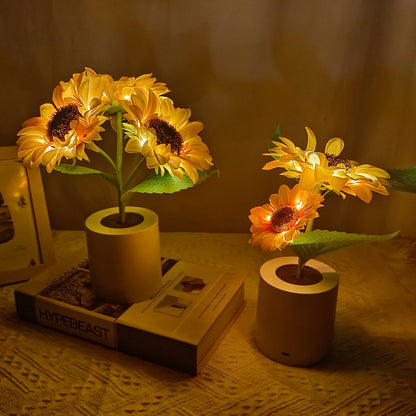 Artificial Tulip & Sunflower Table Lamp – Cheerful Floral Lighting