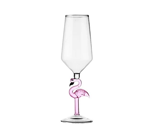 flamingo glass – playful artisan drinkware