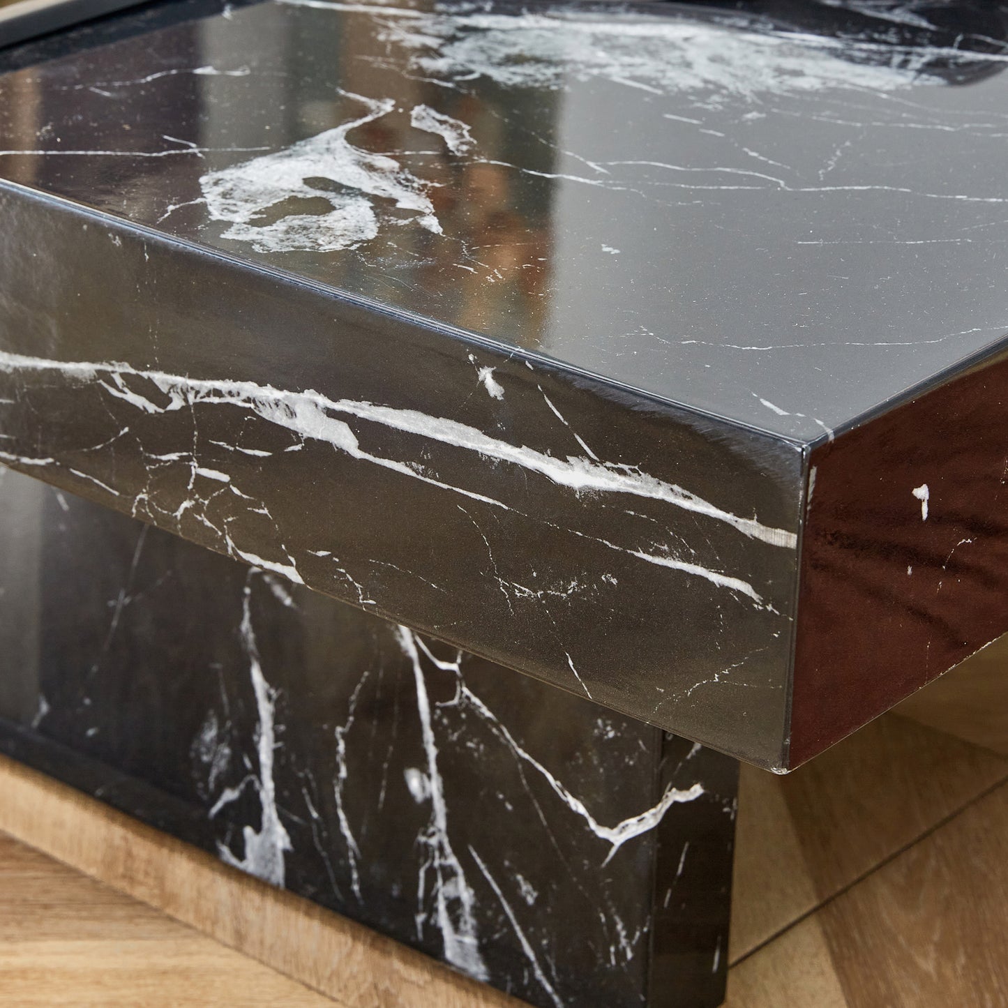 marble coffee table, black/whitepattern