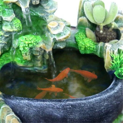 Feng Shui Flowing Waterfall Fountain With Color Changing LED Lights Spray