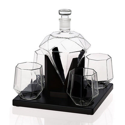 Diamond Drinking Vessel with 4 Cups – Luxury Whiskey & Wine Set