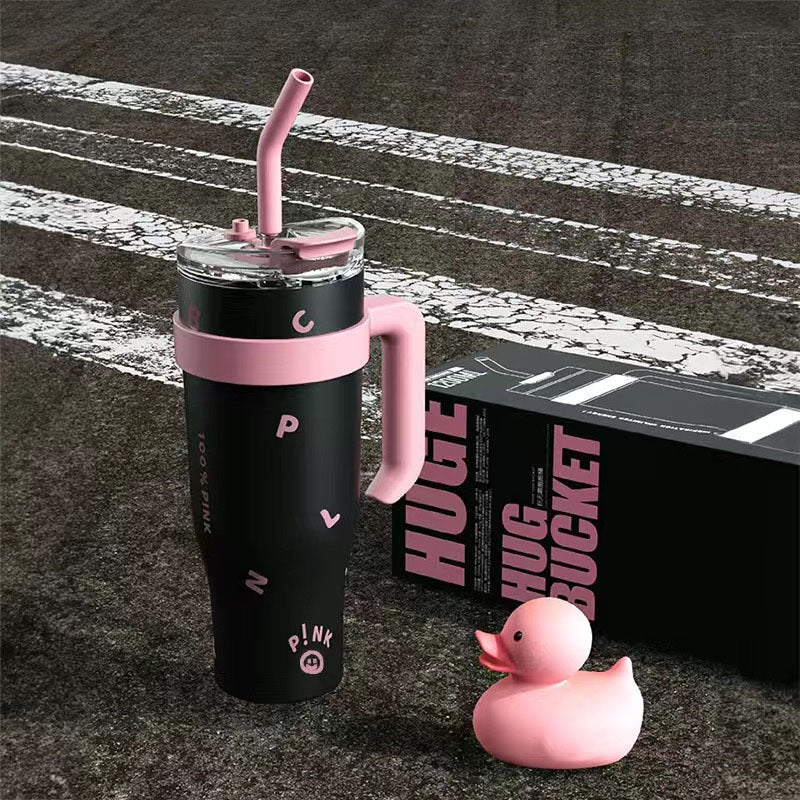 "pink" stainless steel thermos cup