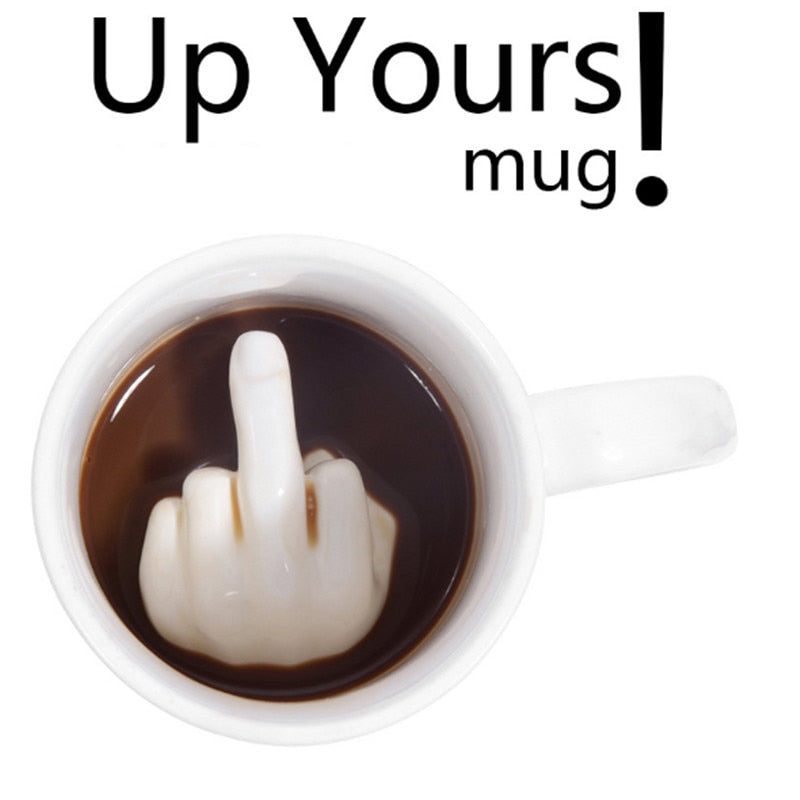 middle finger coffee cup – bold novelty mug for the unapologetic