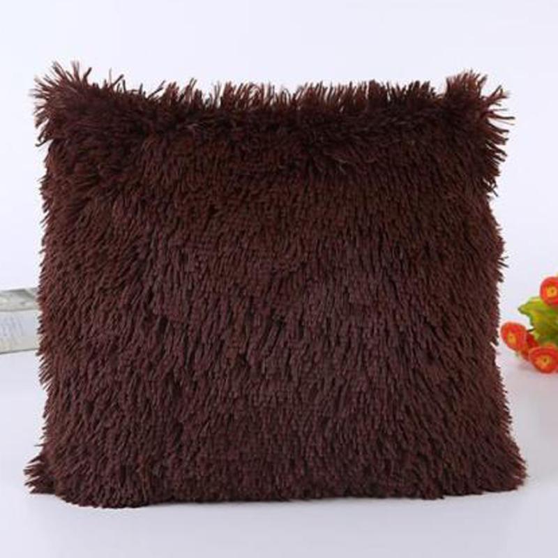 solid soft plush faux pillows
