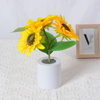 Artificial Tulip & Sunflower Table Lamp – Cheerful Floral Lighting