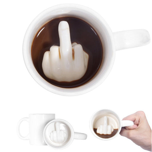 Middle Finger Coffee Cup – Bold Novelty Mug for the Unapologetic