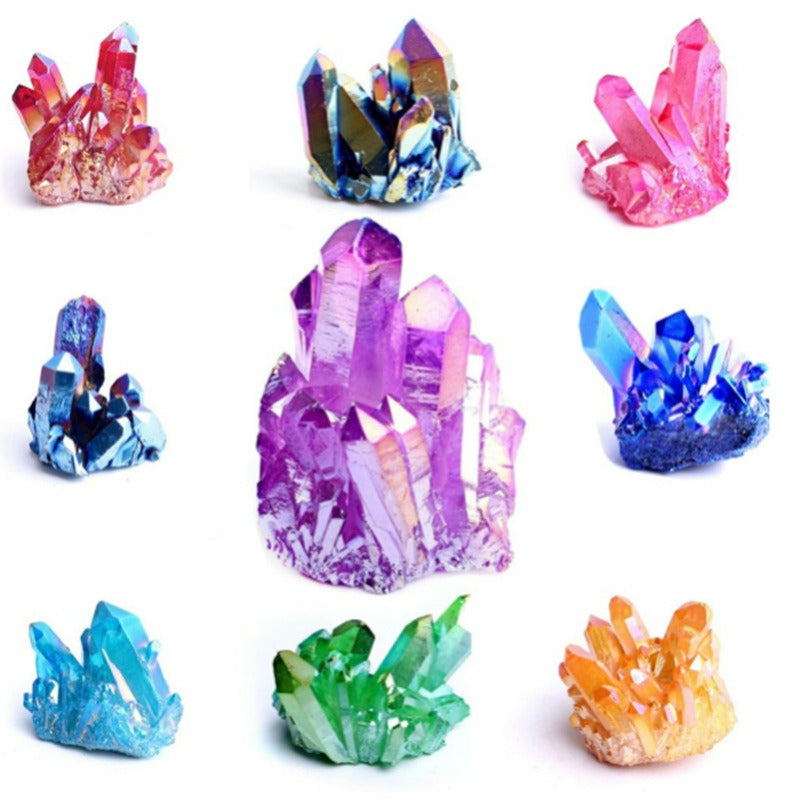 electroplated natural crystal cluster