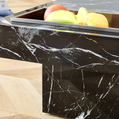 Marble Coffee Table, Black/WhitePattern