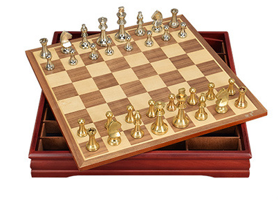 chess set metal pieces