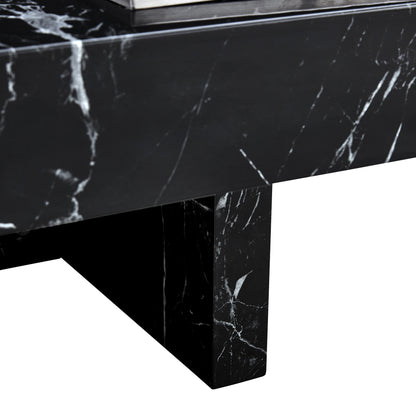 Marble Coffee Table, Black/WhitePattern