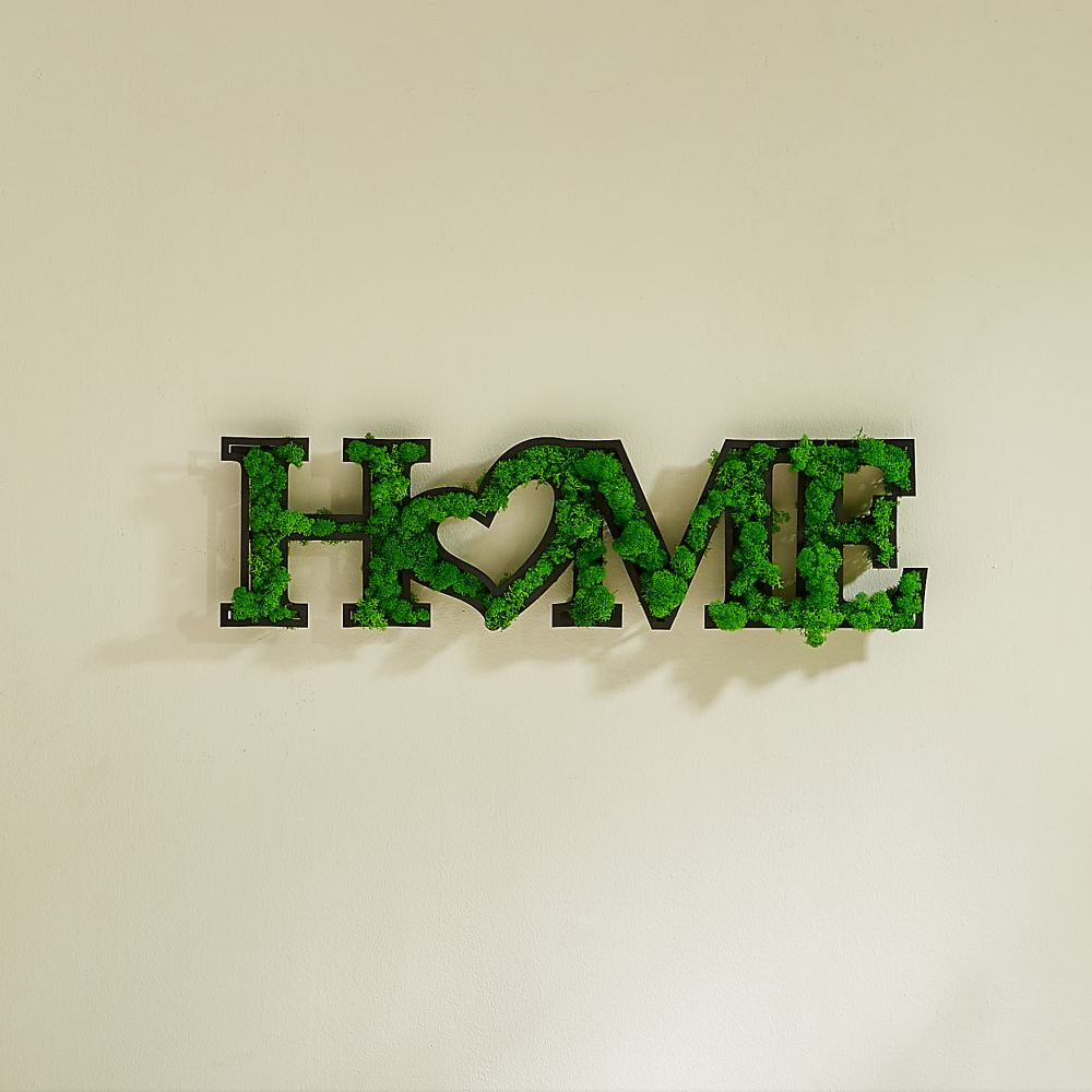 home letter art moss wall decor