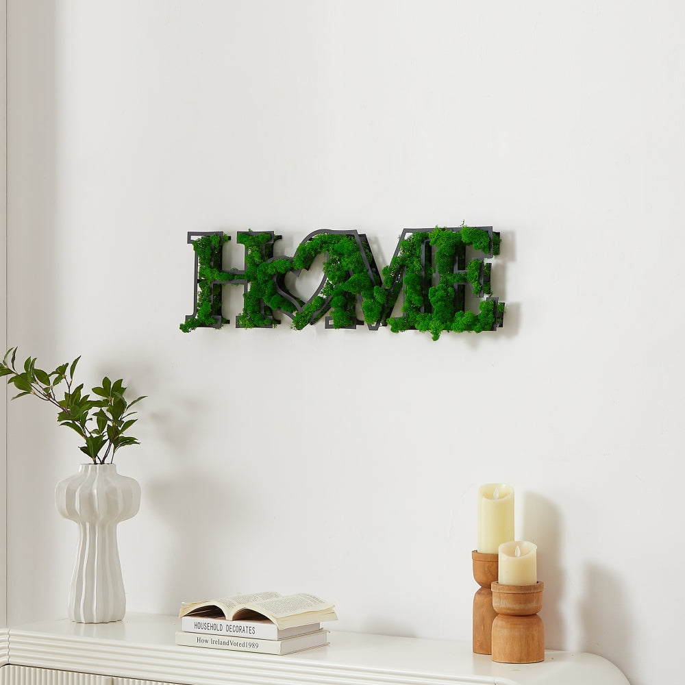 home letter art moss wall decor
