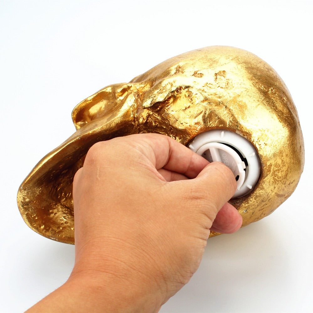 gold skull resin ornament/piggy bank