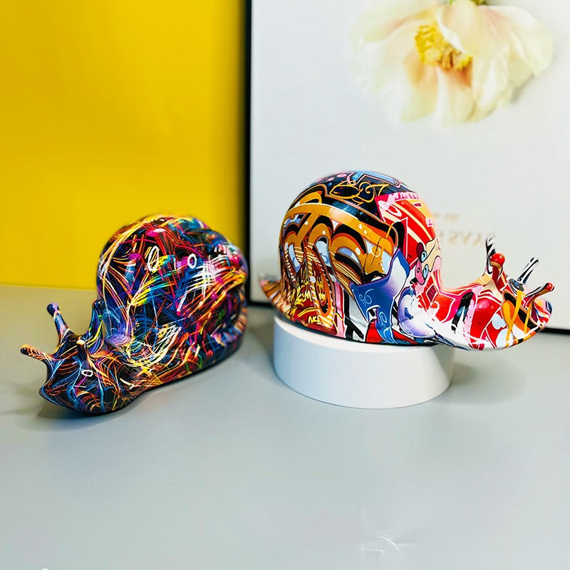 colorful snail animal resin handicraft ornaments