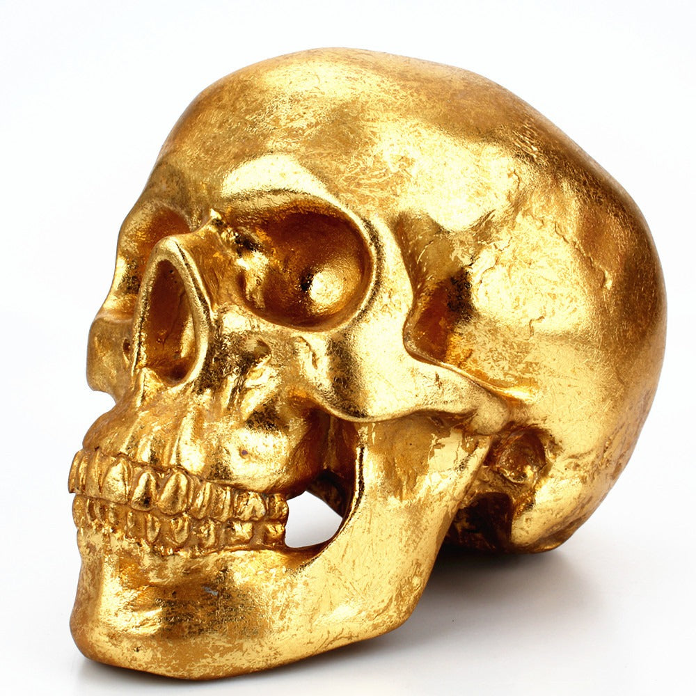 gold skull resin ornament/piggy bank