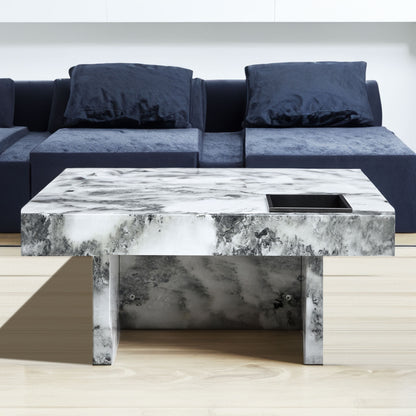 Marble Coffee Table, White/Black Pattern