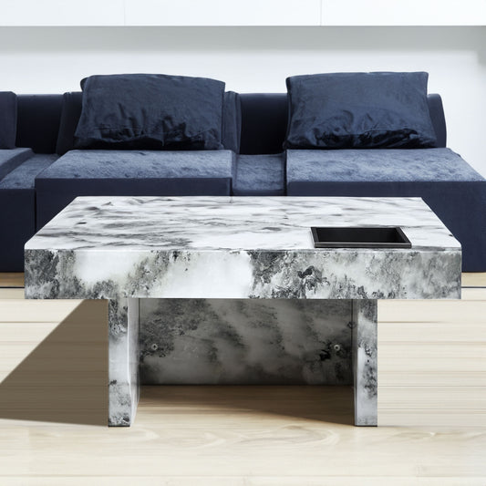 Marble Coffee Table, White/Black Pattern