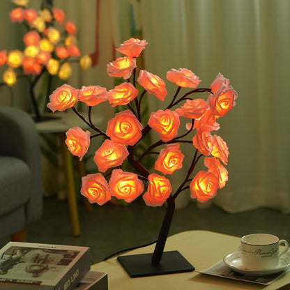 LED Rose Tree Bouquet Table Lamp – Romantic Floral Lighting