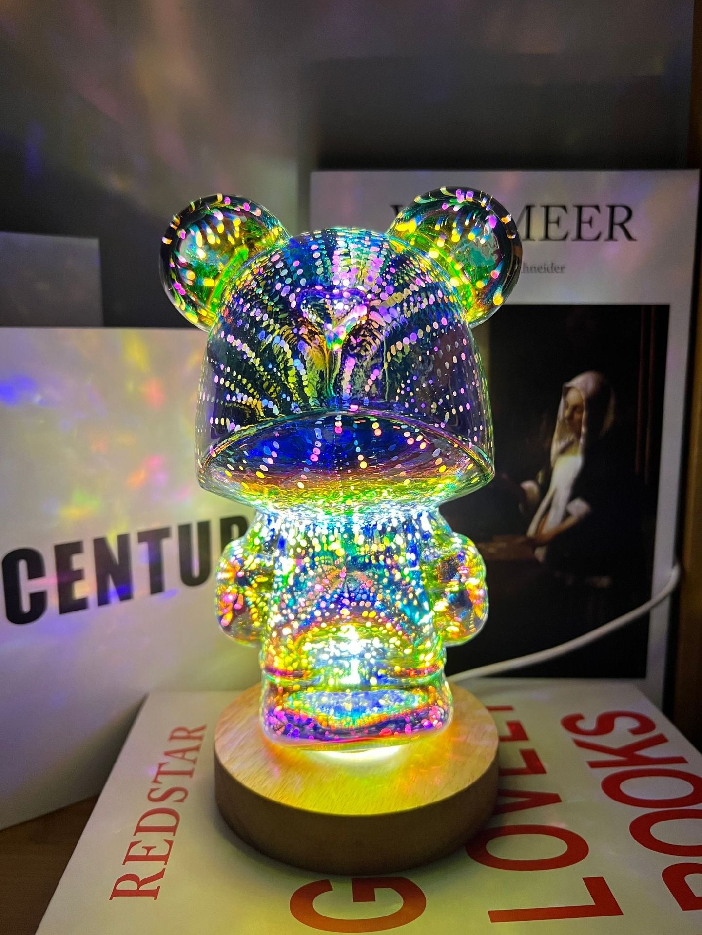 3d glass fireworks bear violent bear atmosphere ornaments
