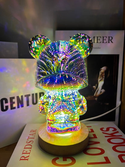 3D Glass Fireworks Bear Violent Bear Atmosphere Ornaments