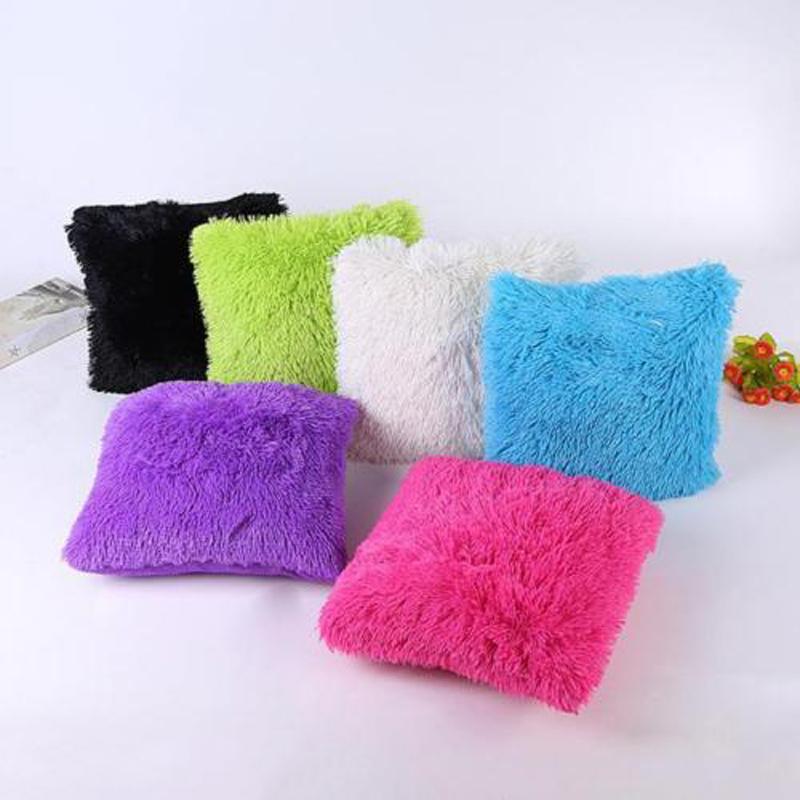 solid soft plush faux pillows