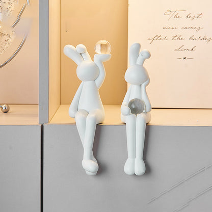 Light Luxury Electroplated Silver Plated Rabbit Decoration