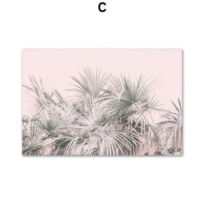 Coconut Tree Palm leafs Bus Sea Landscape Wall Art Canvas Painting