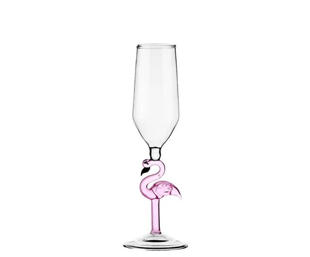 flamingo glass – playful artisan drinkware