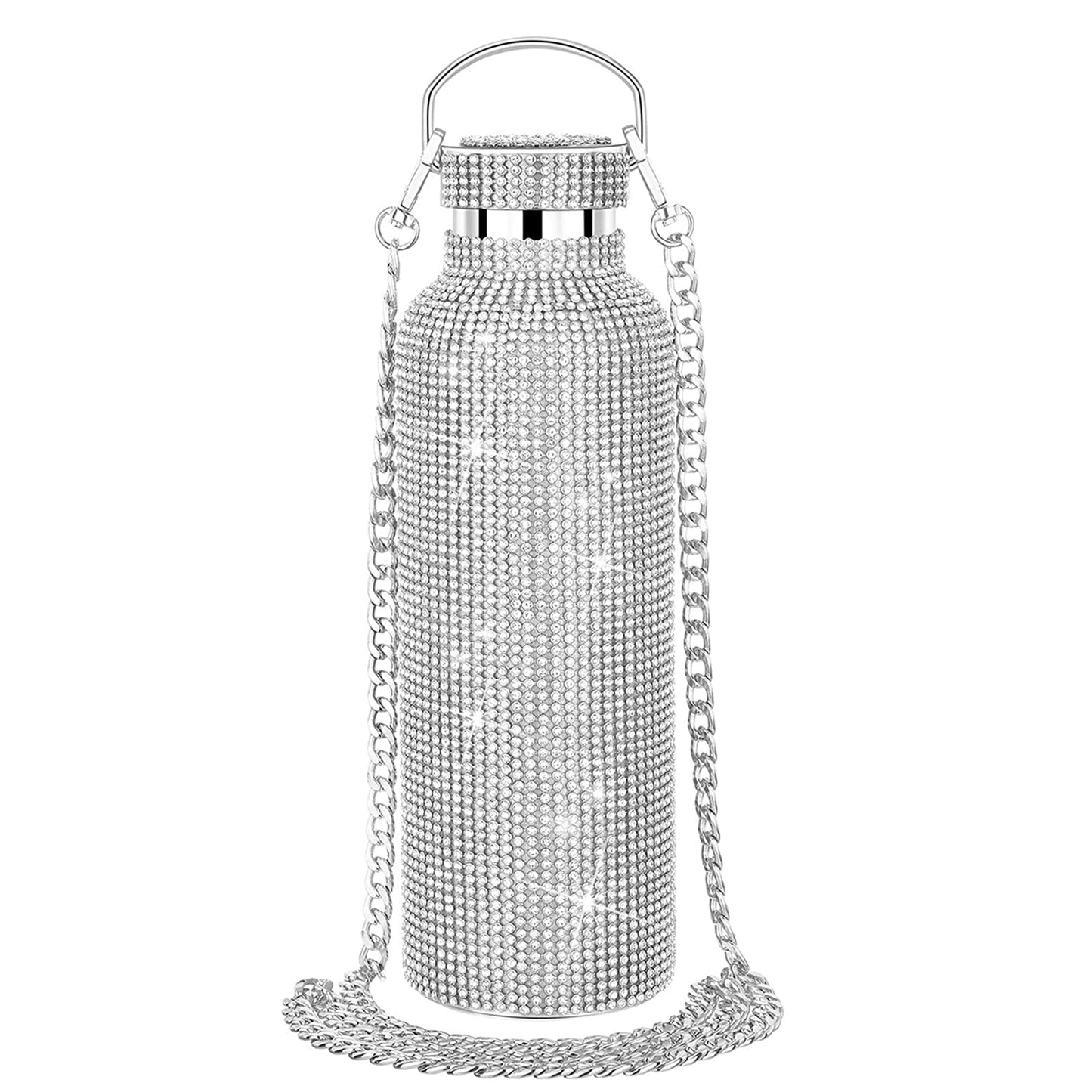 diamond-encrusted thermos water cup