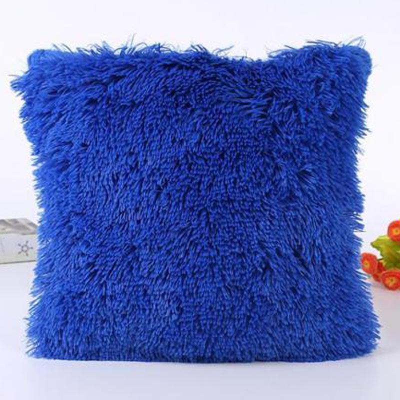 solid soft plush faux pillows