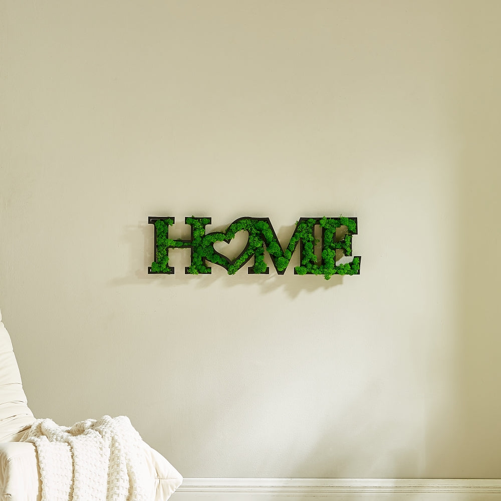 home letter art moss wall decor