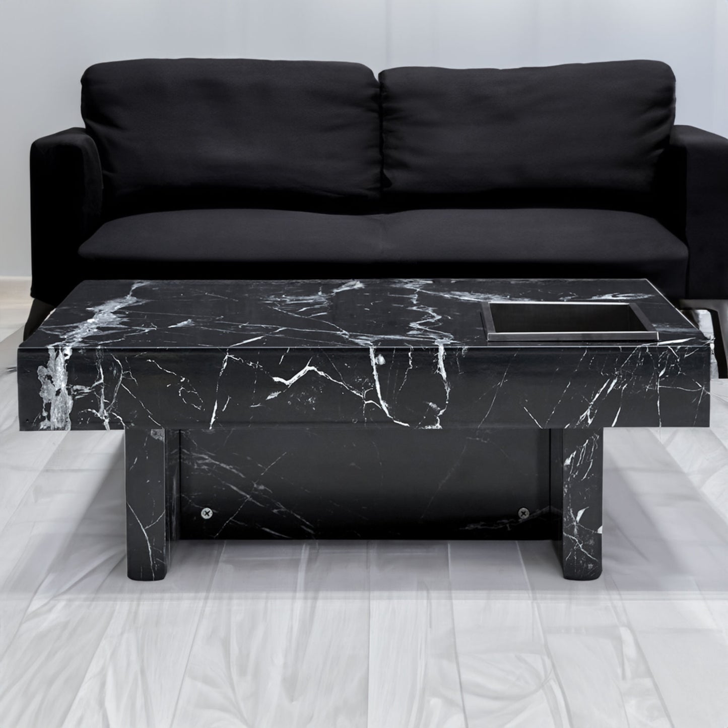 marble coffee table, black/whitepattern