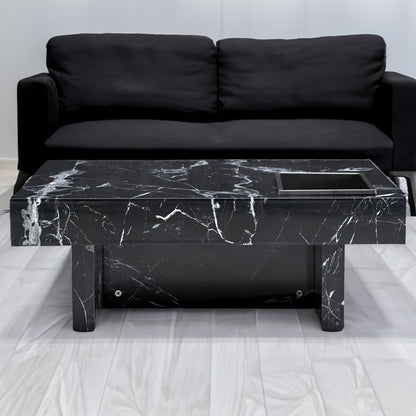 Marble Coffee Table, Black/WhitePattern